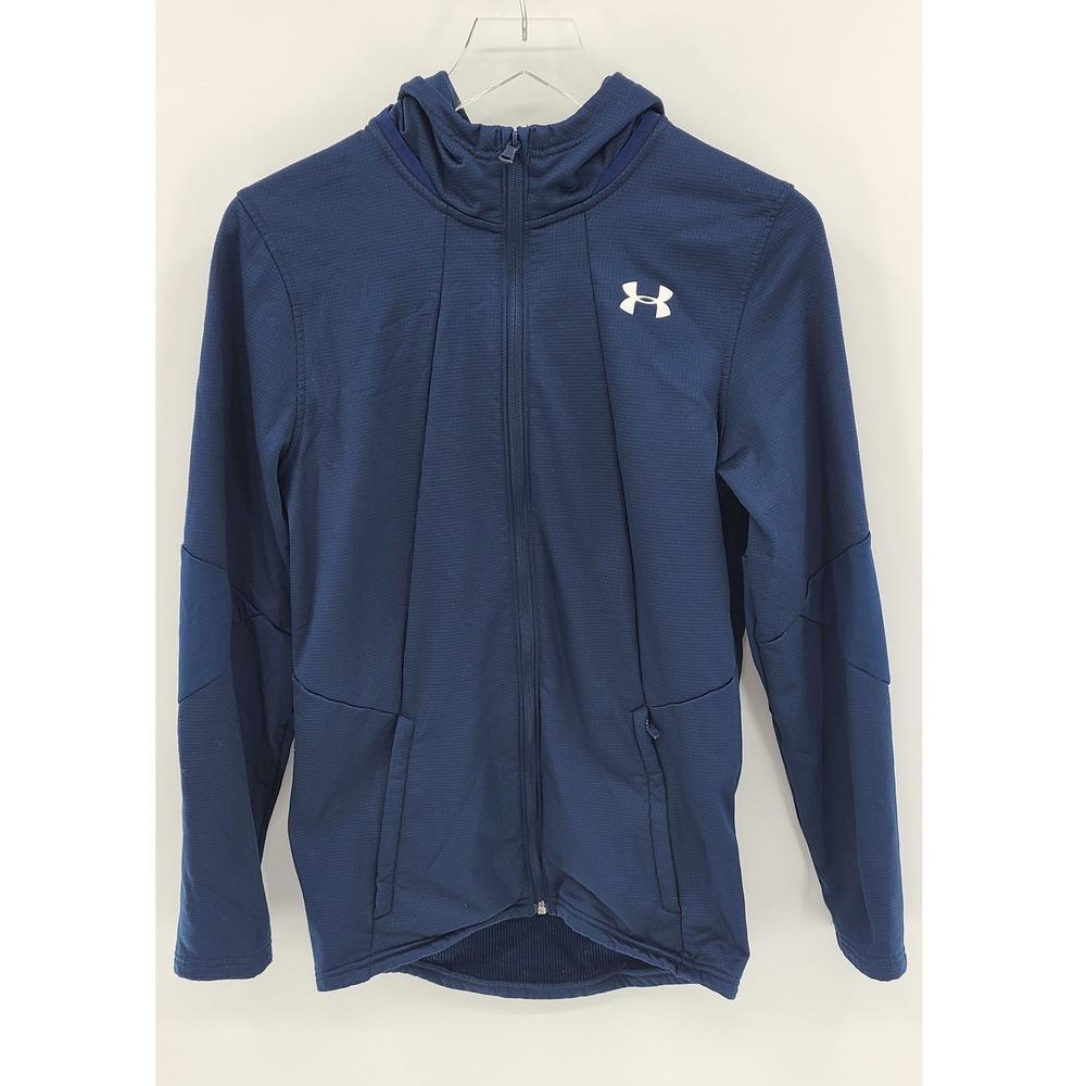 Under Armour Women's ColdGear Pullover Hoodie Jacket Size Small Loose Fit Blue‎